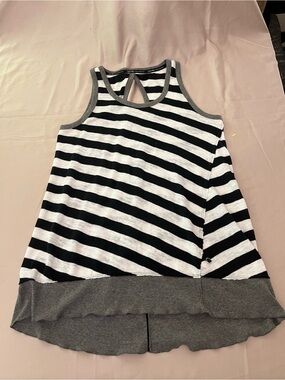 Calvin Klein Black and White Striped Tank Top